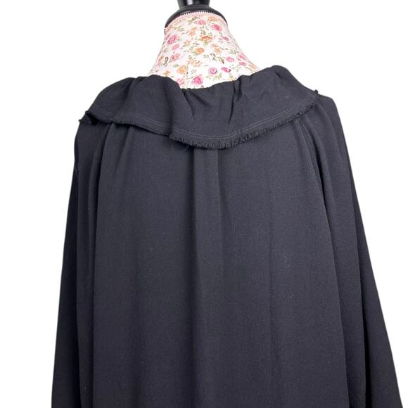 Raquel Allegra Harlequin Dress Black size 3 US Large Midi Long Sleeve Ruffle - Picture 9 of 12